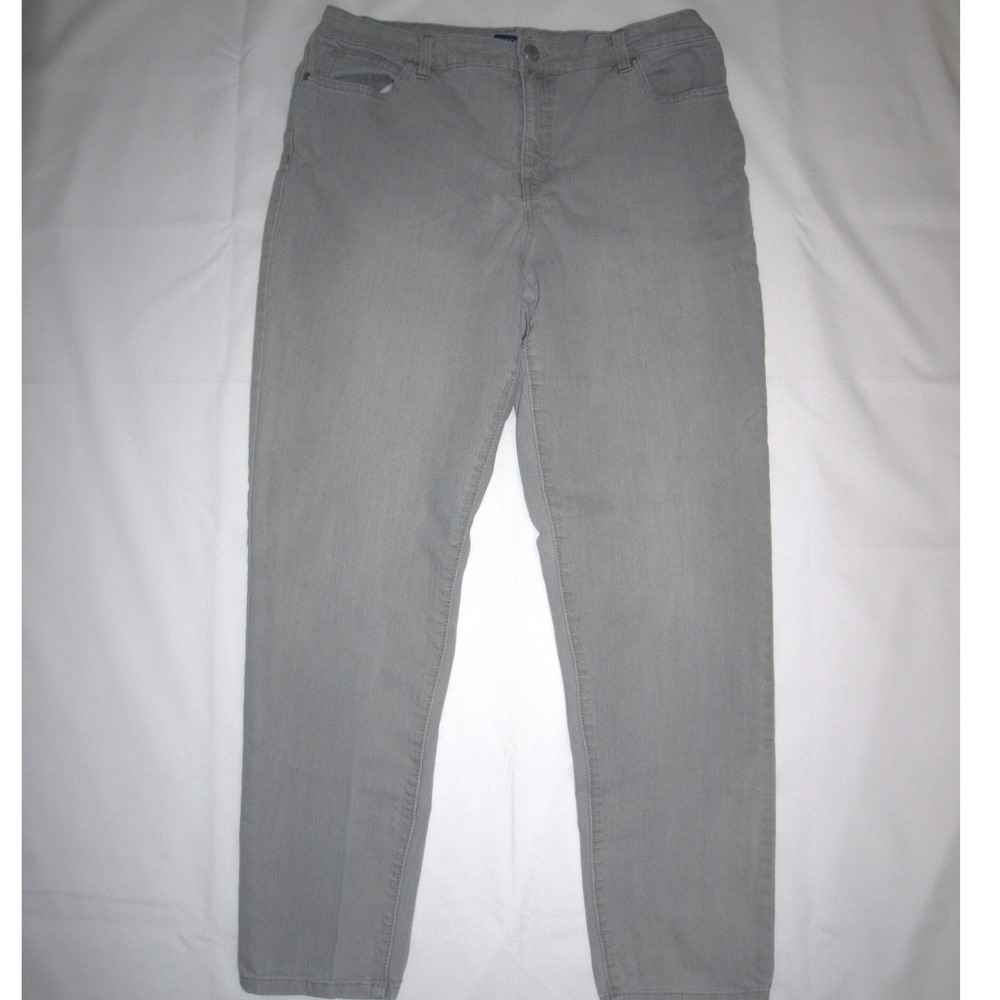 Bandolino Size 16 Gray Mandie Slim Cotton Blend Jeans